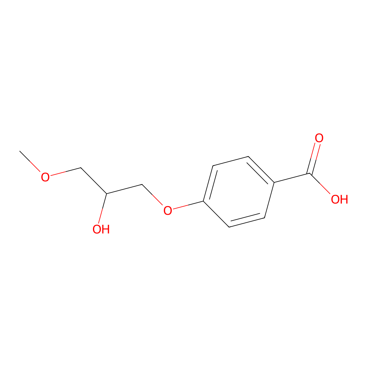 4-(2-Hydroxy-3-methoxy-propoxy)-benzoic acid molecular structure, CAS 3478-54-4