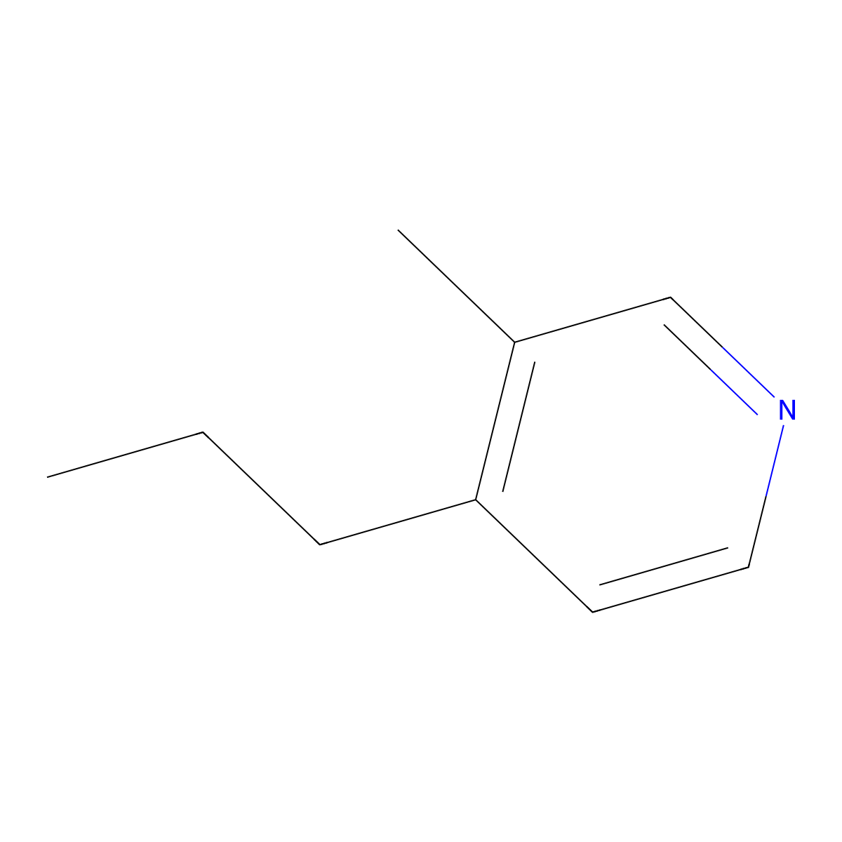 3-Methyl-4-propyl-pyridine molecular structure, CAS 3478-72-6