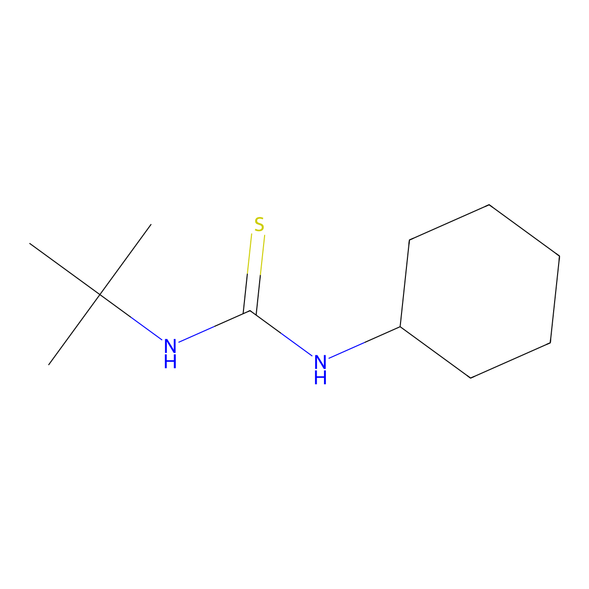 1-Tert-butyl-3-cyclohexylthiourea molecular structure, CAS 34780-32-0