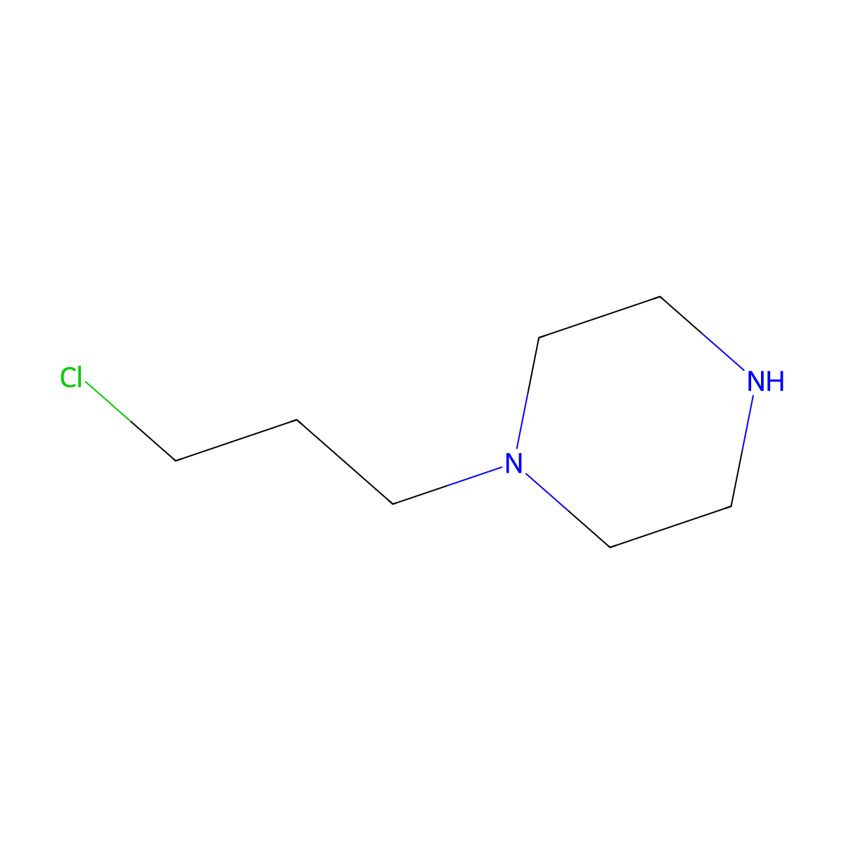 1-(3-Chloropropyl)piperazine molecular structure, CAS 34782-06-4