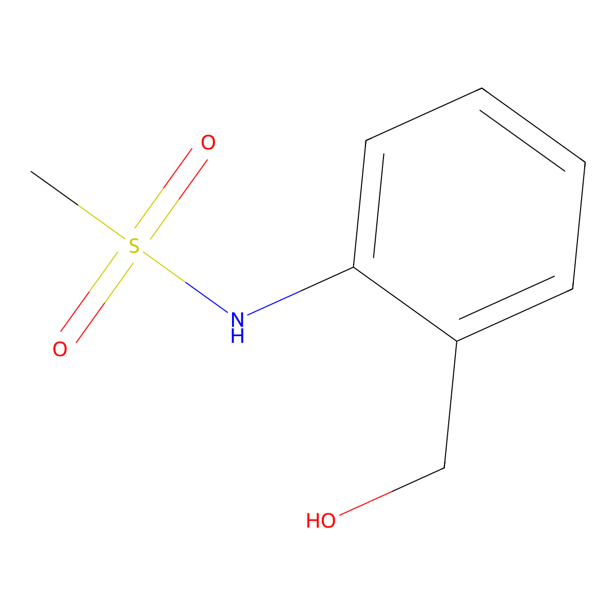 N-(2-(hydroxymethyl)phenyl)methanesulfonamide molecular structure, CAS 347839-76-3