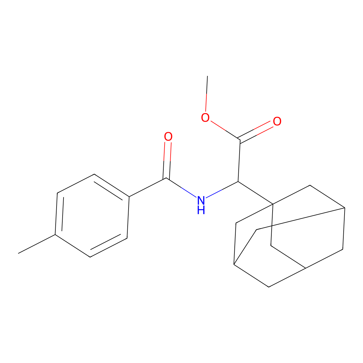 Methyl 2-adamantanyl-2-[(4-methylphenyl)carbonylamino]acetate molecular structure, CAS 347840-77-1