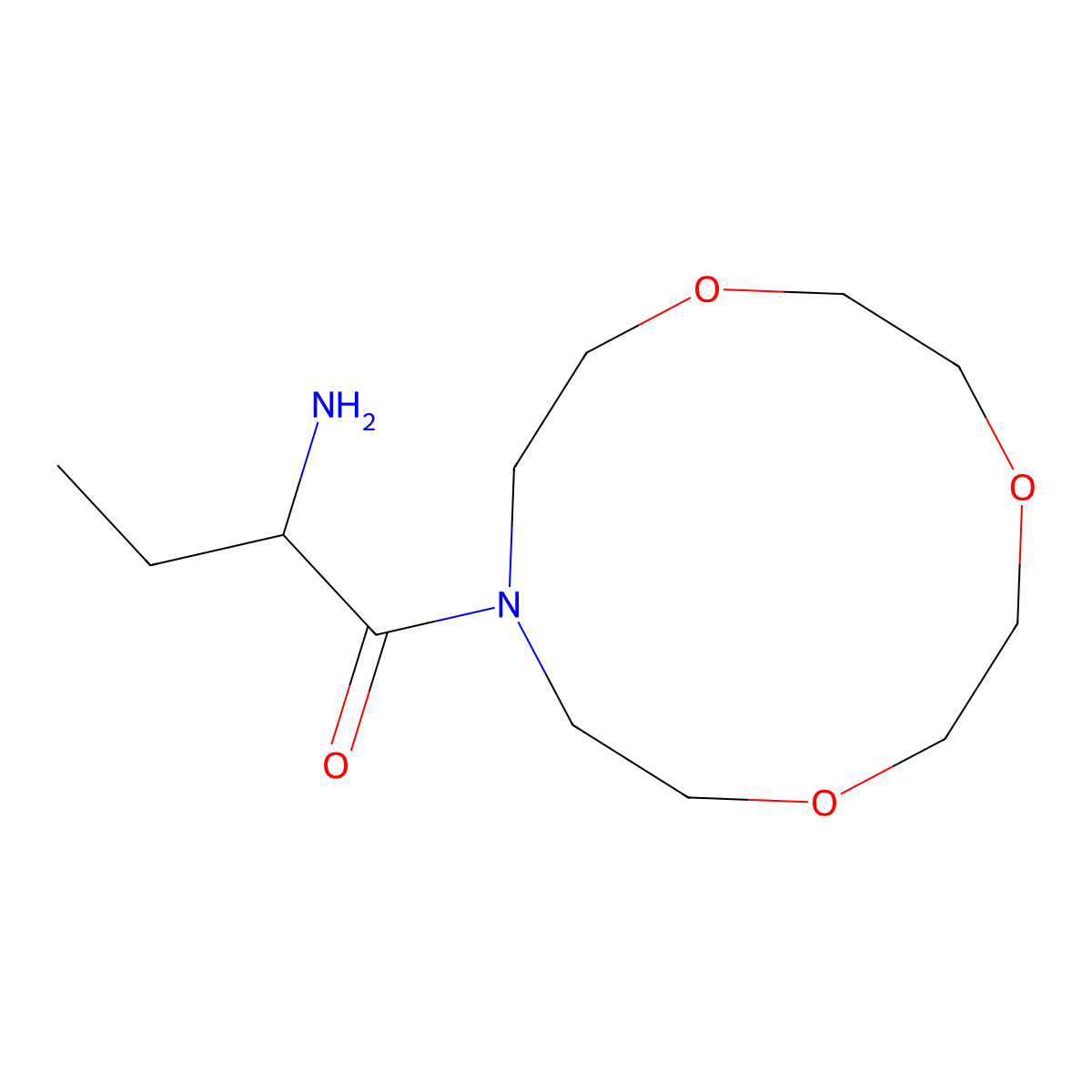 2-Amino-1-(1,4,7-trioxa-10-azacyclododecan-10-yl)butan-1-one molecular structure, CAS 347840-84-0