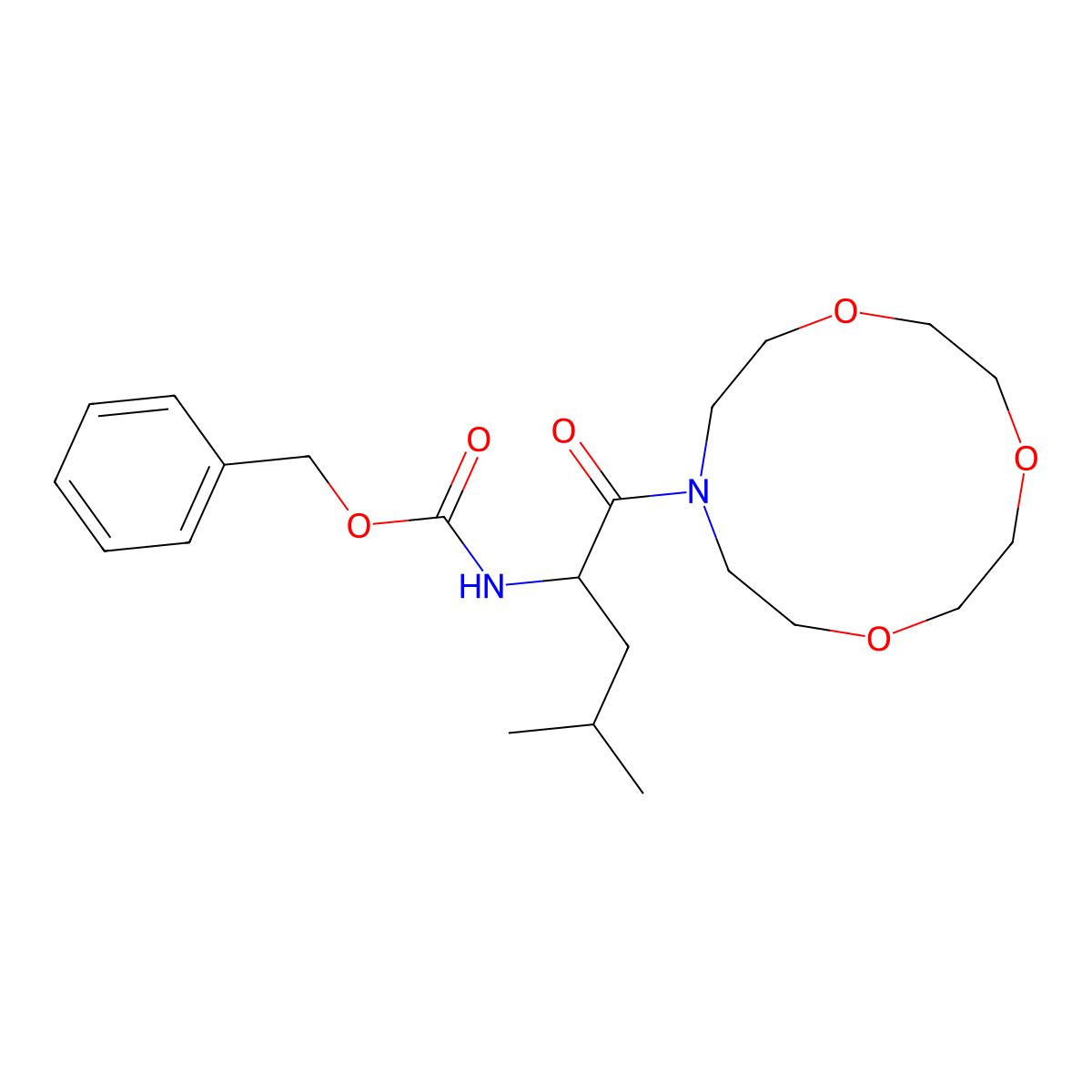 [3-Methyl-1-(1,4,7-trioxa-10-aza-cyclododecane-10-carbonyl)-butyl]-carbamic acid molecular structure, CAS 347840-88-4