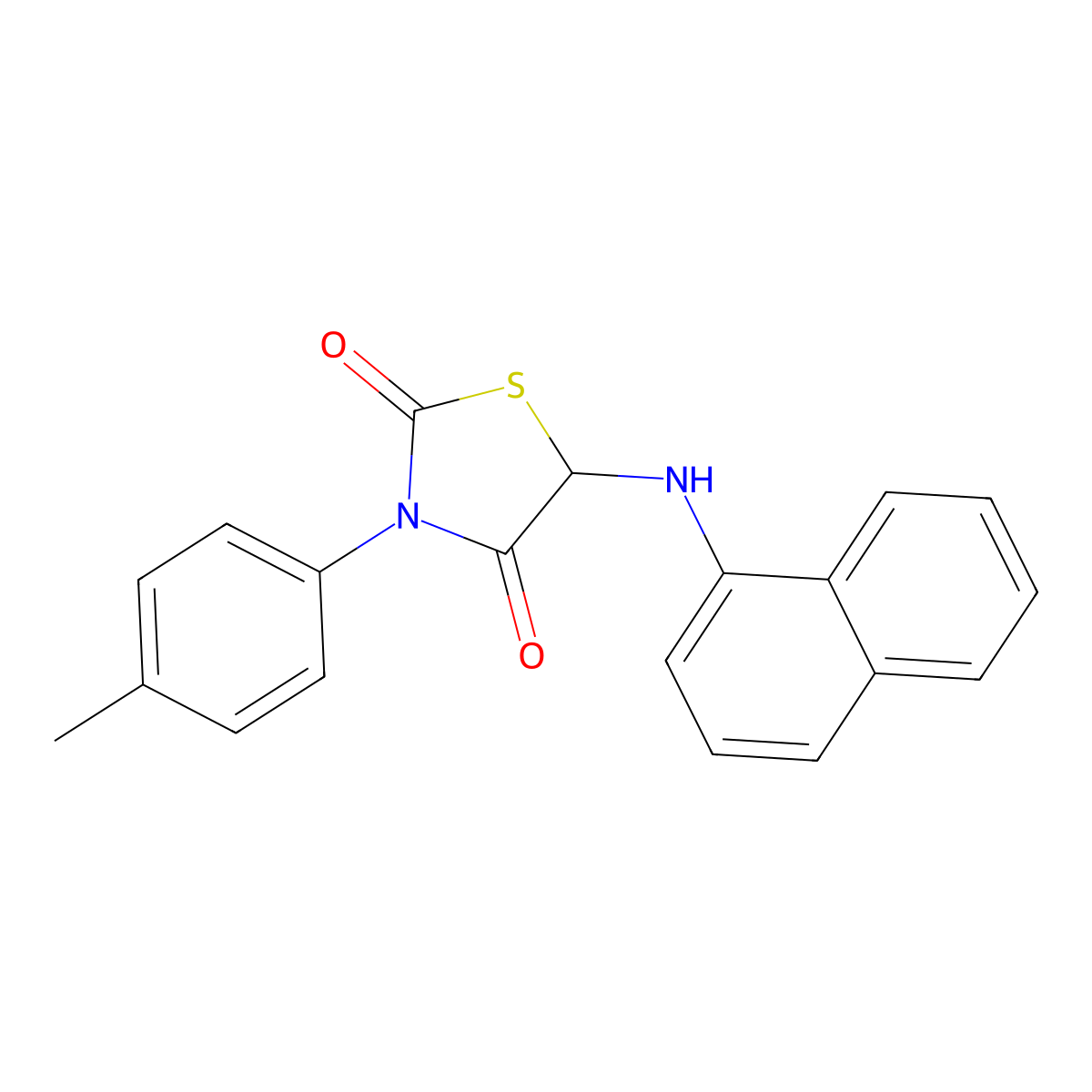 3-(4-Methylphenyl)-5-(naphthalen-1-ylamino)-1,3-thiazolidine-2,4-dione molecular structure, CAS 347840-93-1