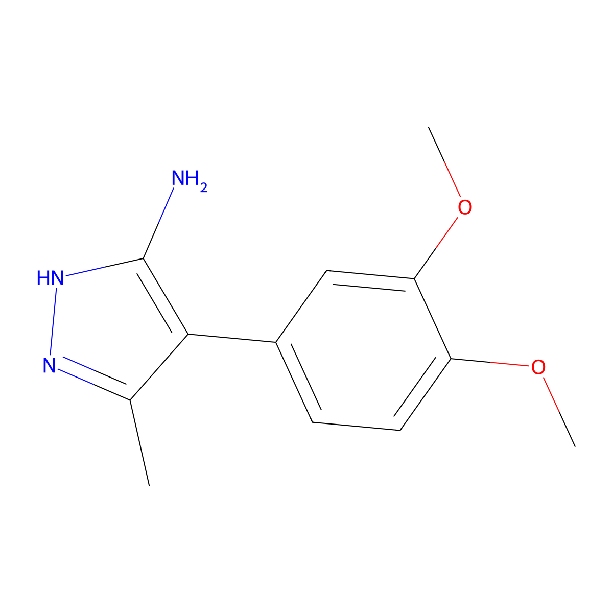 4-(3,4-dimethoxyphenyl)-3-methyl-1H-pyrazol-5-amine molecular structure, CAS 347840-95-3