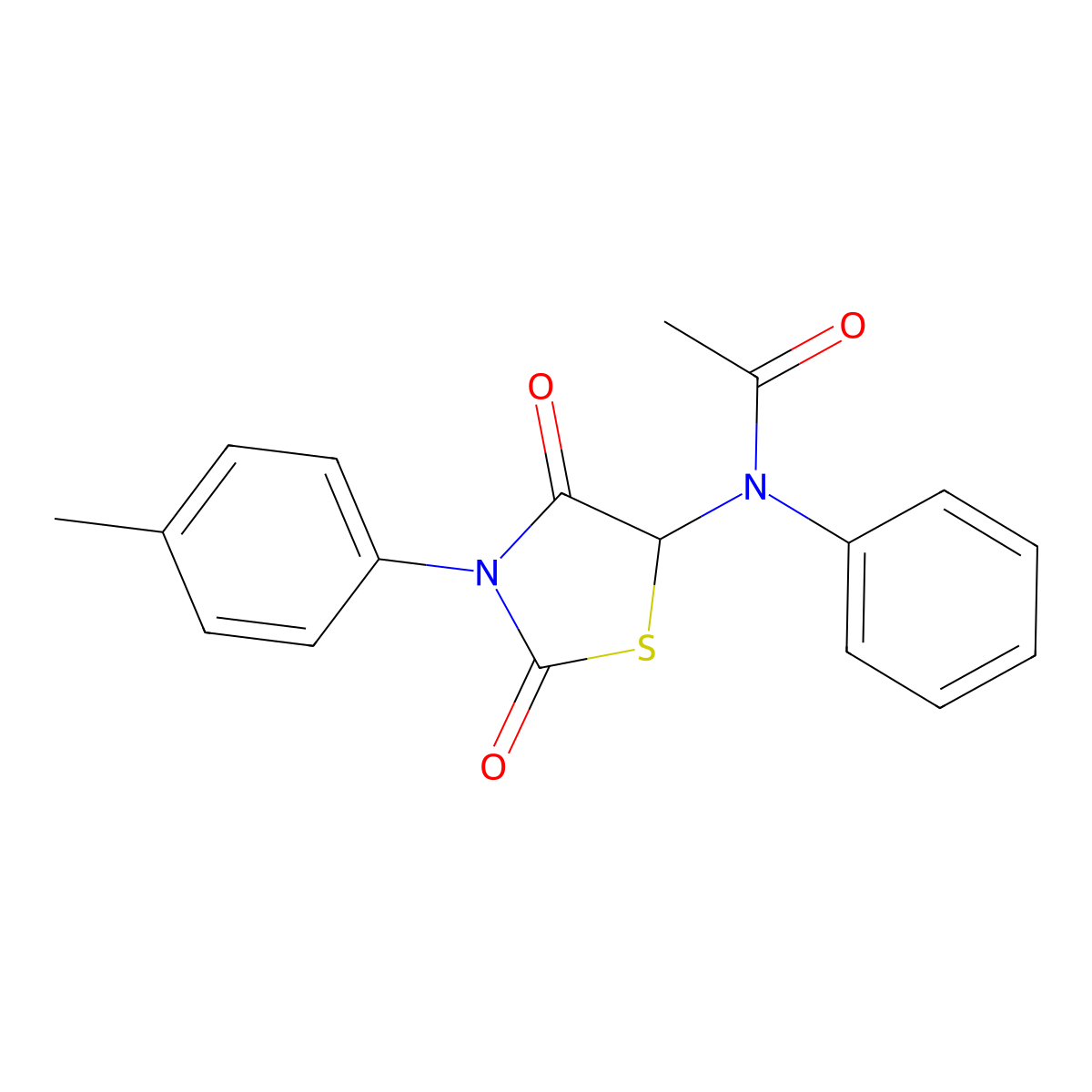 N-(2,4-dioxo-3-(p-tolyl)thiazolidin-5-yl)-N-phenylacetamide molecular structure, CAS 347840-96-4