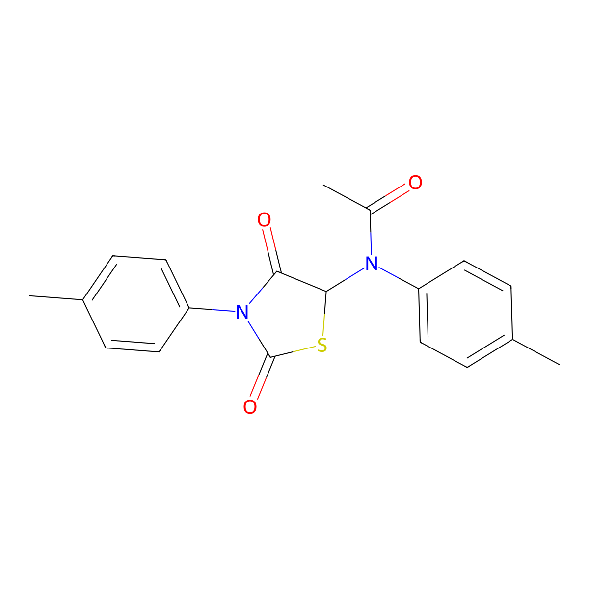 N-(4-methylphenyl)-N-[3-(4-methylphenyl)-2,4-dioxo-1,3-thiazolidin-5-yl]acetamide molecular structure, CAS 347840-97-5