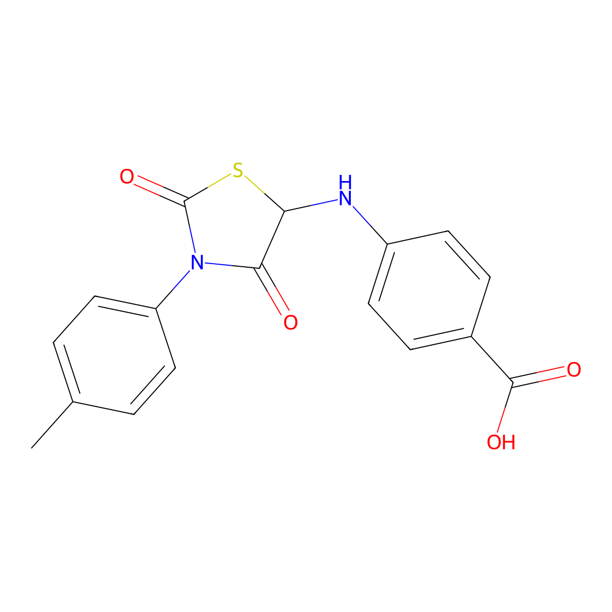 4-{[3-(4-Methylphenyl)-2,4-dioxo-1,3-thiazolidin-5-yl]amino}benzoic acid molecular structure, CAS 347841-01-4