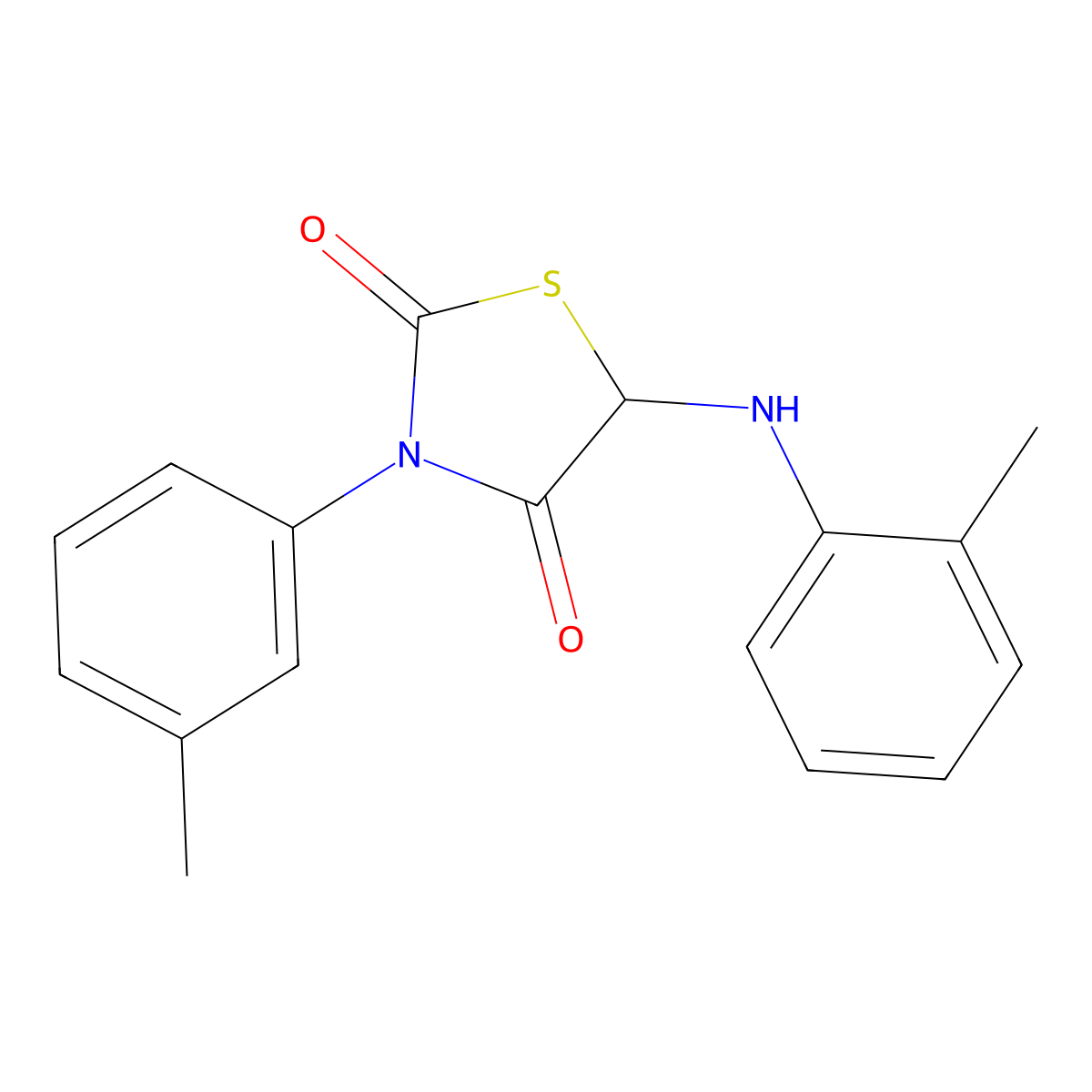 3-m-Tolyl-5-o-tolylamino-thiazolidine-2,4-dione molecular structure, CAS 347841-04-7
