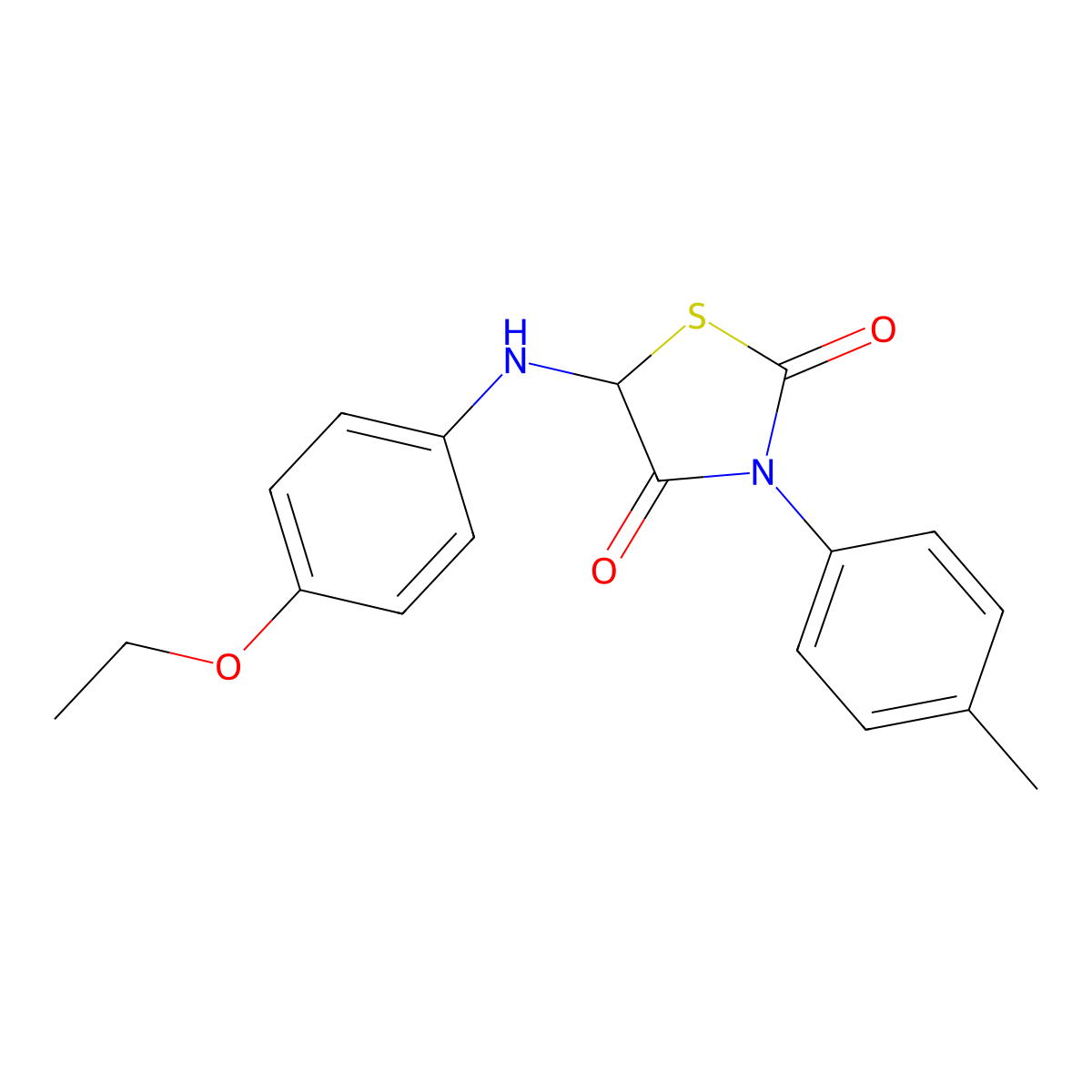 5-(4-Ethoxyanilino)-3-(4-methylphenyl)-1,3-thiazolidine-2,4-dione molecular structure, CAS 347841-11-6