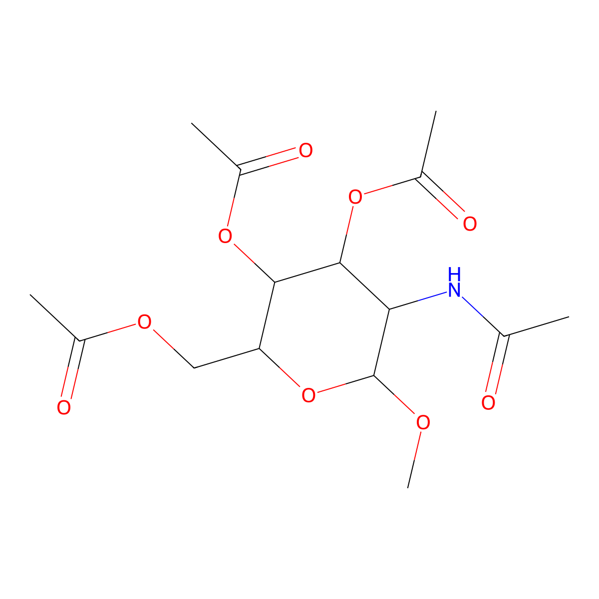 (5-Acetamido-3,4-diacetyloxy-6-methoxyoxan-2-yl)methyl acetate molecular structure, CAS 347841-28-5