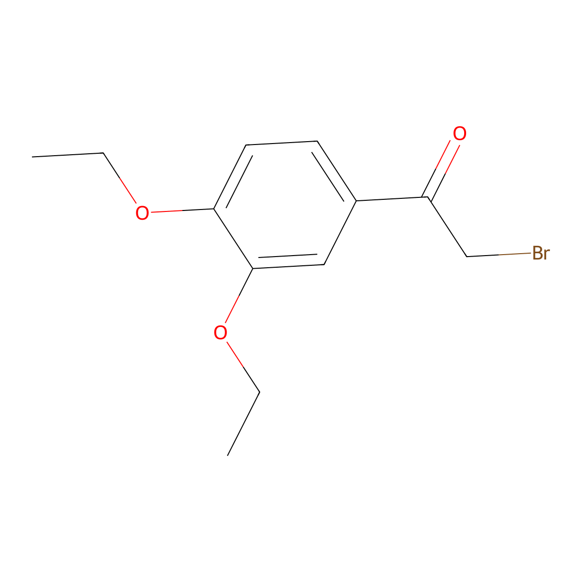 2-Bromo-1-(3,4-diethoxyphenyl)ethan-1-one molecular structure, CAS 347845-98-1