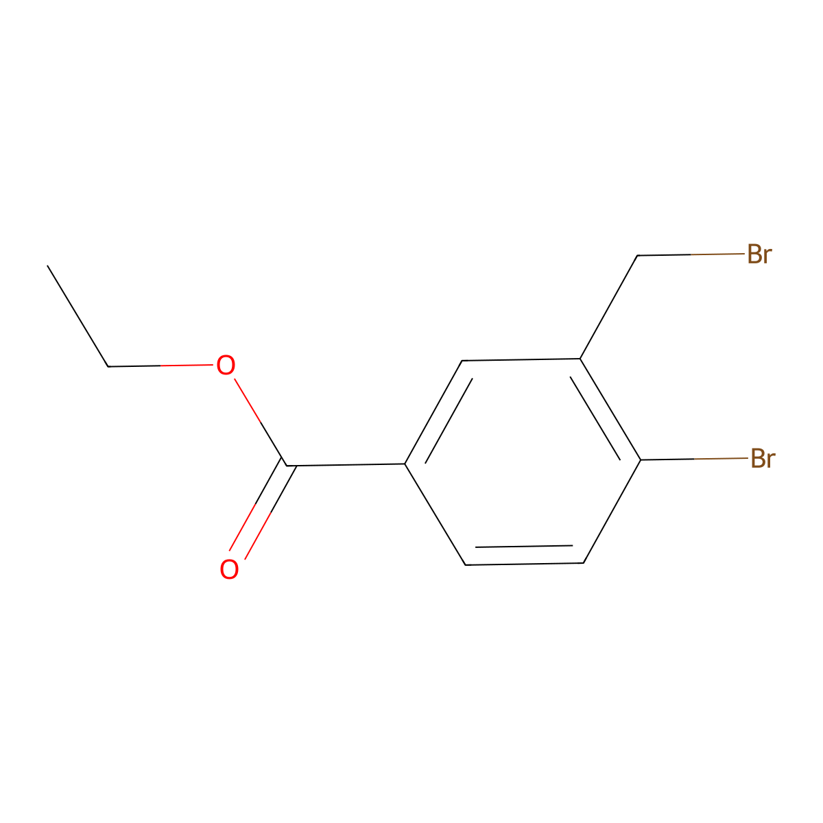 Benzoic acid, 4-bromo-3-(bromomethyl)-, ethyl ester molecular structure, CAS 347852-72-6