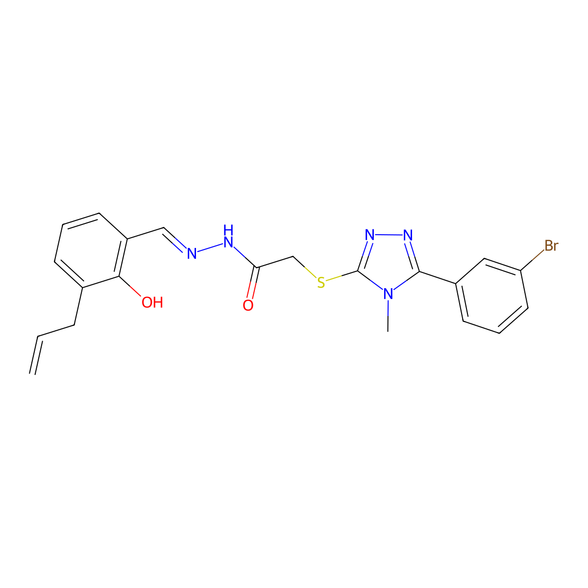 2-[[5-(3-Bromophenyl)-4-methyl-4H-1,2,4-triazol-3-yl]thio]acetic acid 2-[[2-hydroxy-3-(2-propen-1-yl)phenyl]methylene]hydrazide molecular structure, CAS 347907-35-1