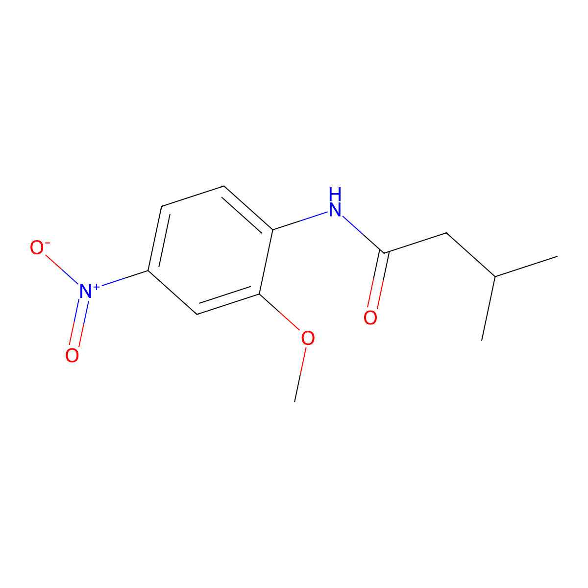 N-(2-methoxy-4-nitrophenyl)-3-methylbutanamide molecular structure, CAS 347908-95-6