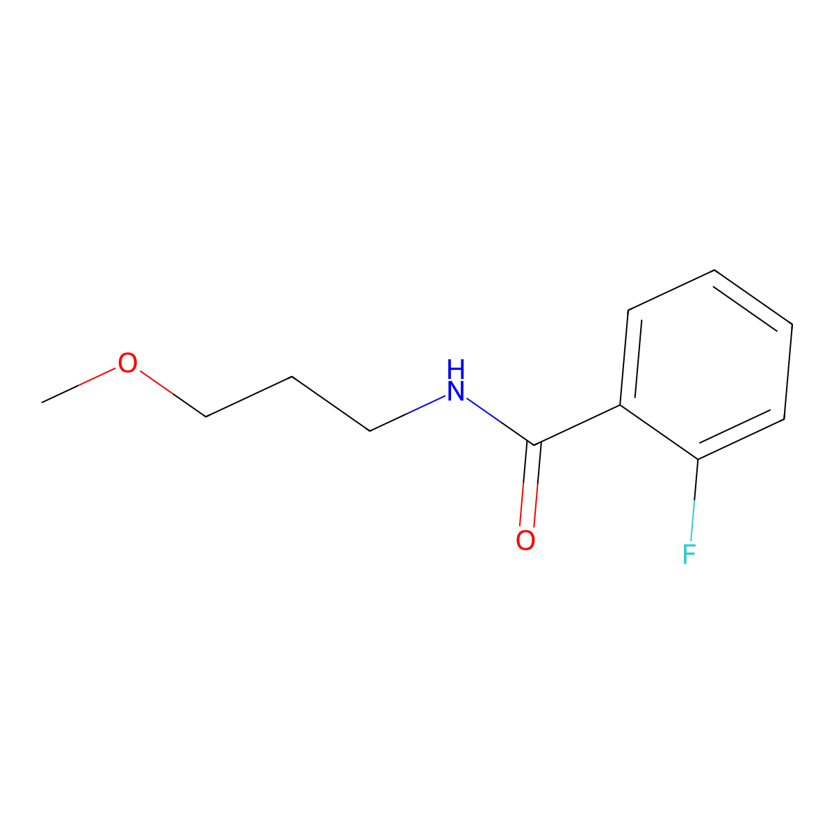 2-fluoro-N-(3-methoxypropyl)benzamide molecular structure, CAS 347908-99-0
