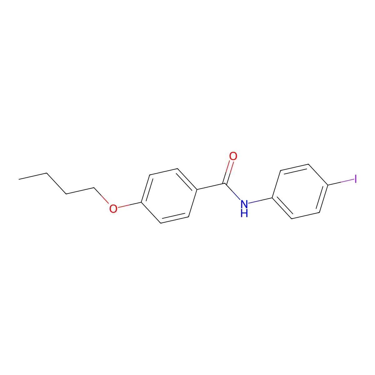 4-butoxy-N-(4-iodophenyl)benzamide molecular structure, CAS 347909-15-3