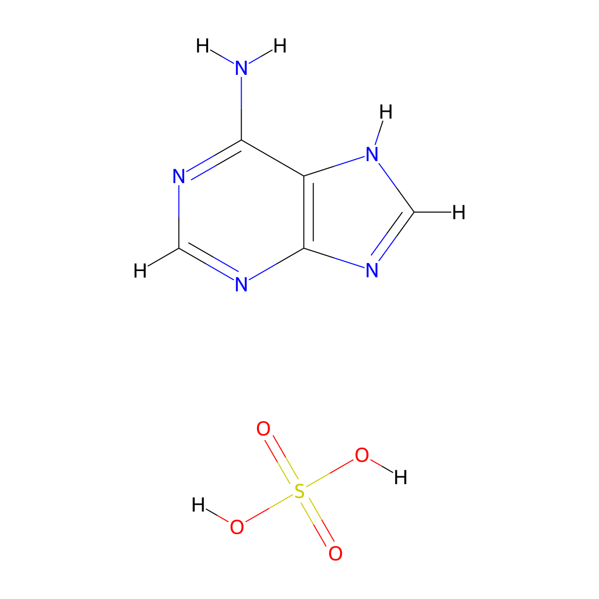 9H-Purin-6-amine, sulfate (1:?) molecular structure, CAS 34791-69-0
