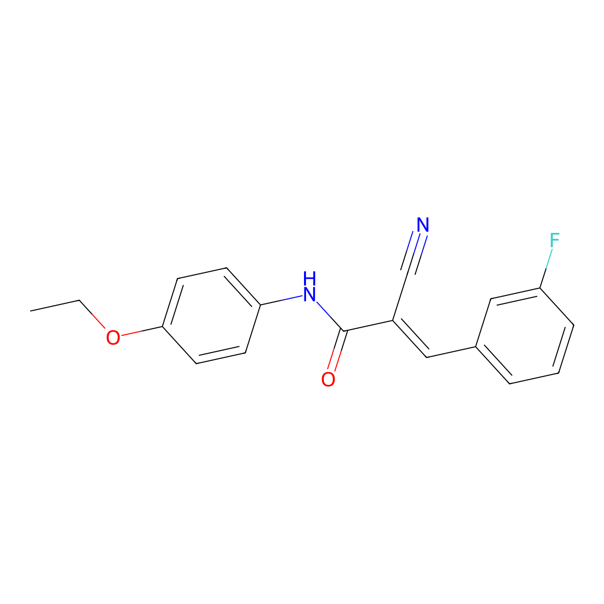 2-cyano-N-(4-ethoxyphenyl)-3-(3-fluorophenyl)prop-2-enamide molecular structure, CAS 347910-46-7