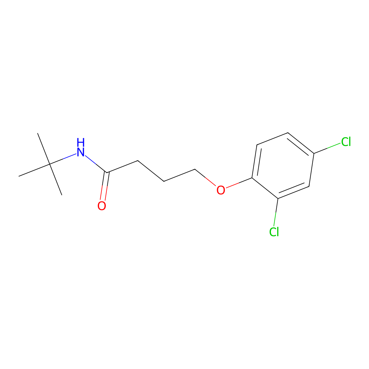 N-tert-butyl-4-(2,4-dichlorophenoxy)butanamide molecular structure, CAS 347913-28-4