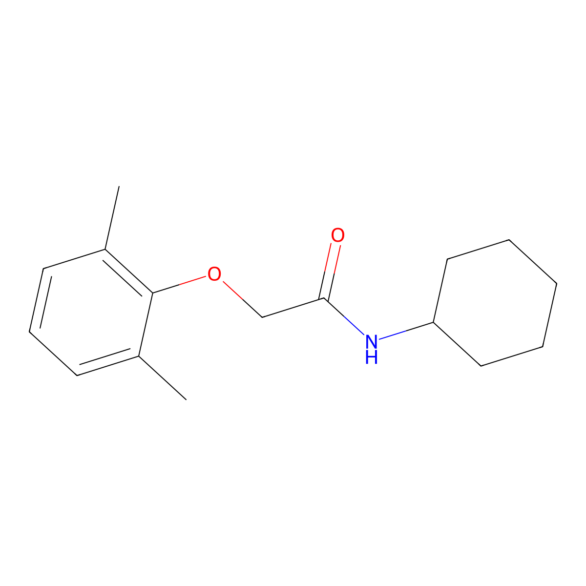 N-cyclohexyl-2-(2,6-dimethylphenoxy)acetamide molecular structure, CAS 347913-56-8