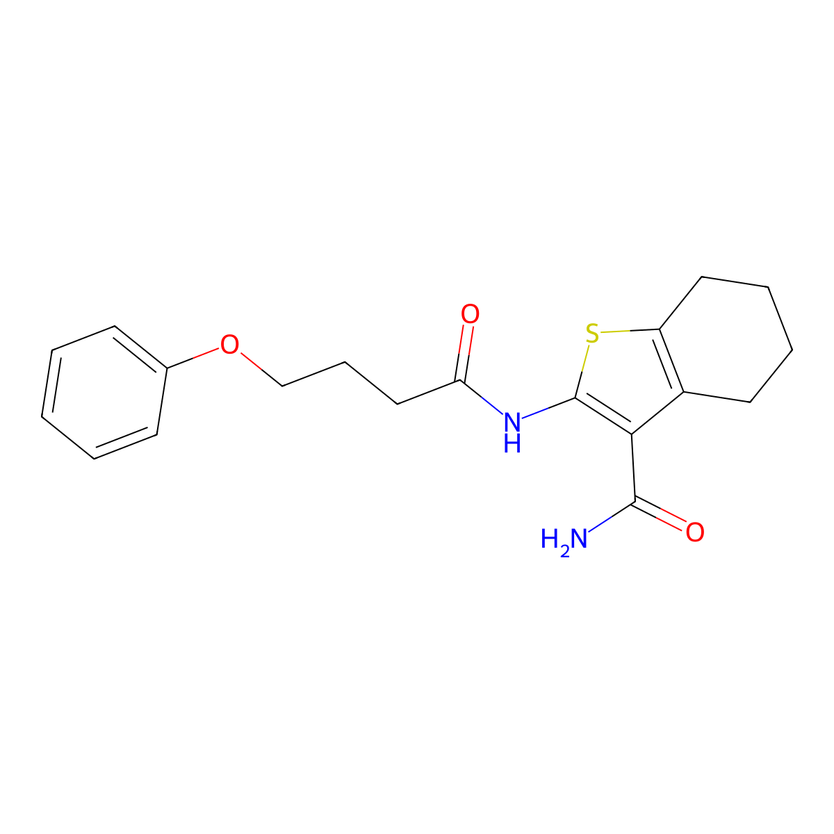 2-(4-Phenoxybutanoylamino)-4,5,6,7-tetrahydrobenzo[b]thiophene-3-carboxamide molecular structure, CAS 347914-06-1