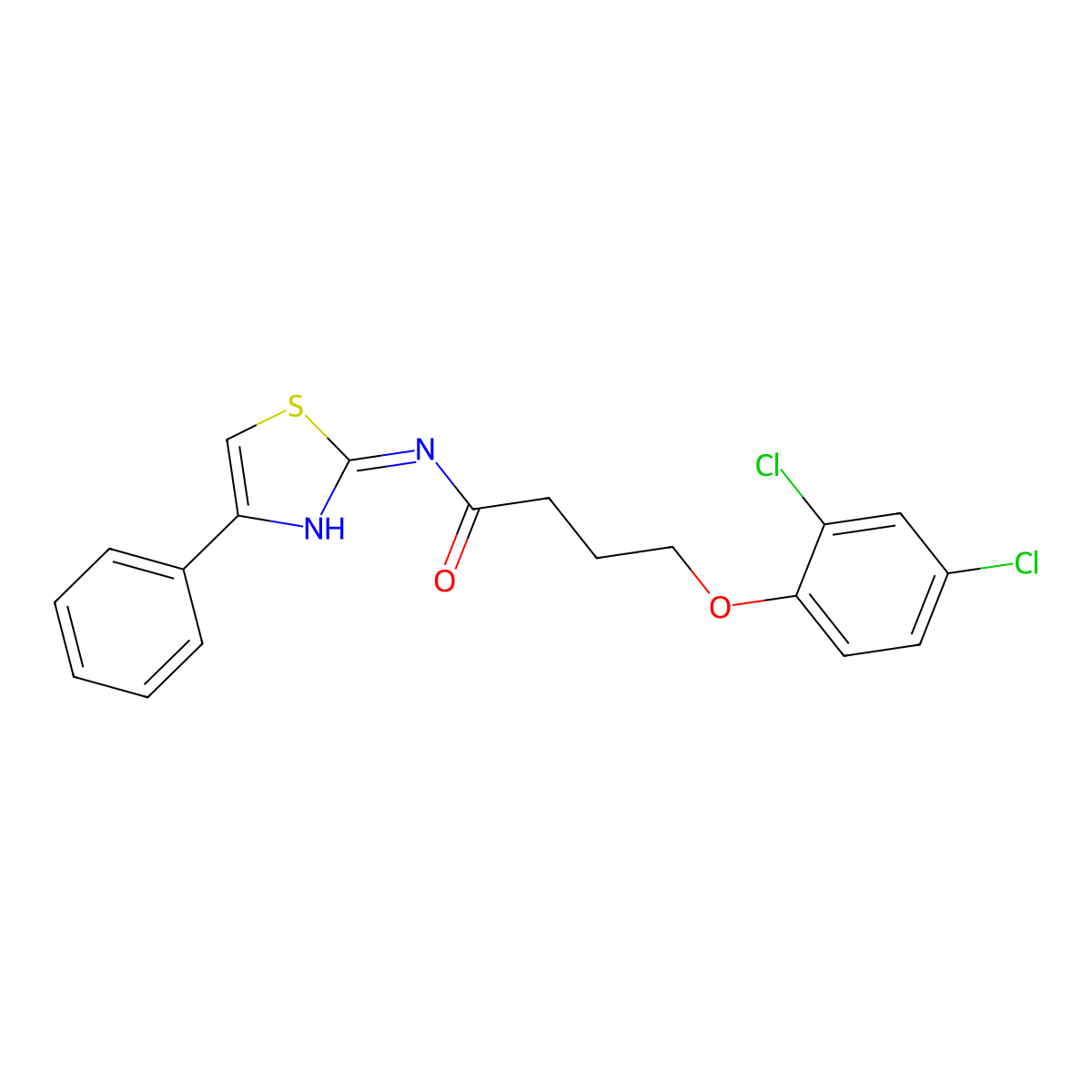4-(2,4-dichlorophenoxy)-N-(4-phenyl-1,3-thiazol-2-yl)butanamide molecular structure, CAS 347914-61-8