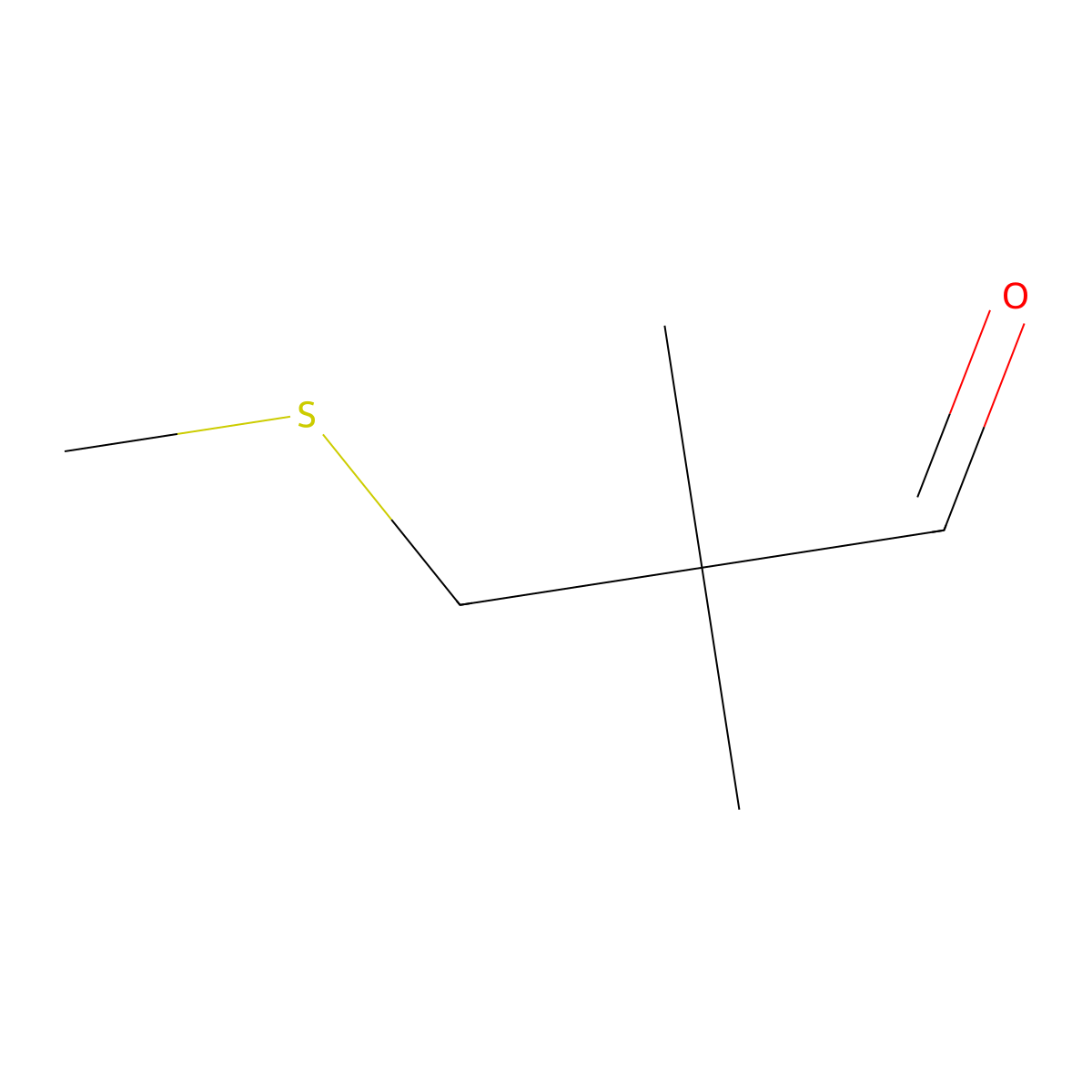 2,2-Dimethyl-3-(methylsulfanyl)propanal molecular structure, CAS 34795-29-4