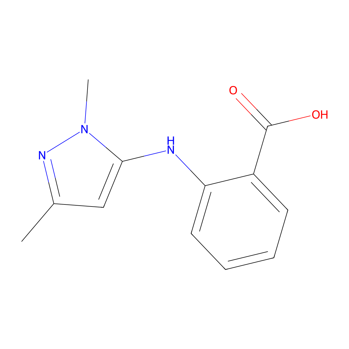 N-(1,3-Dimethyl-5-pyrazolyl)anthranilic acid molecular structure, CAS 34798-68-0