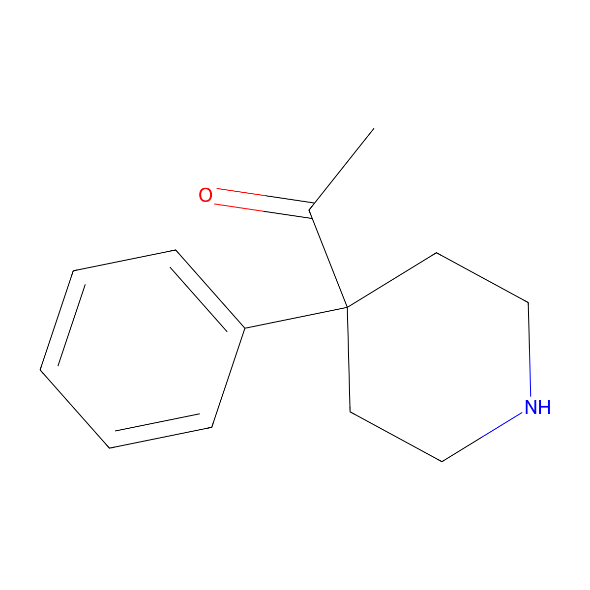4-Acetyl-4-phenylpiperidine molecular structure, CAS 34798-80-6