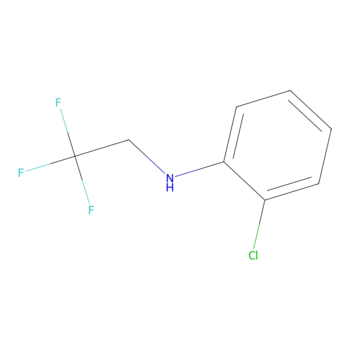 (2-Chloro-phenyl)-(2,2,2-trifluoro-ethyl)-amine molecular structure, CAS 348-11-8
