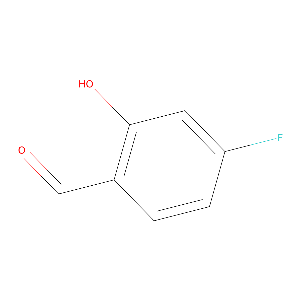 4-Fluoro-2-hydroxybenzaldehyde molecular structure, CAS 348-28-7