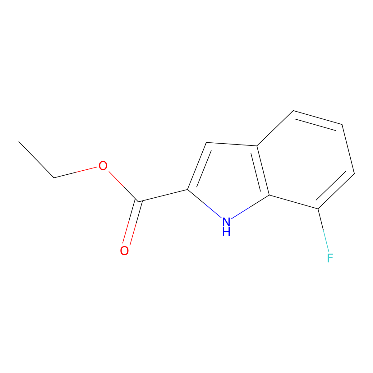 Ethyl 7-fluoro-1H-indole-2-carboxylate molecular structure, CAS 348-31-2