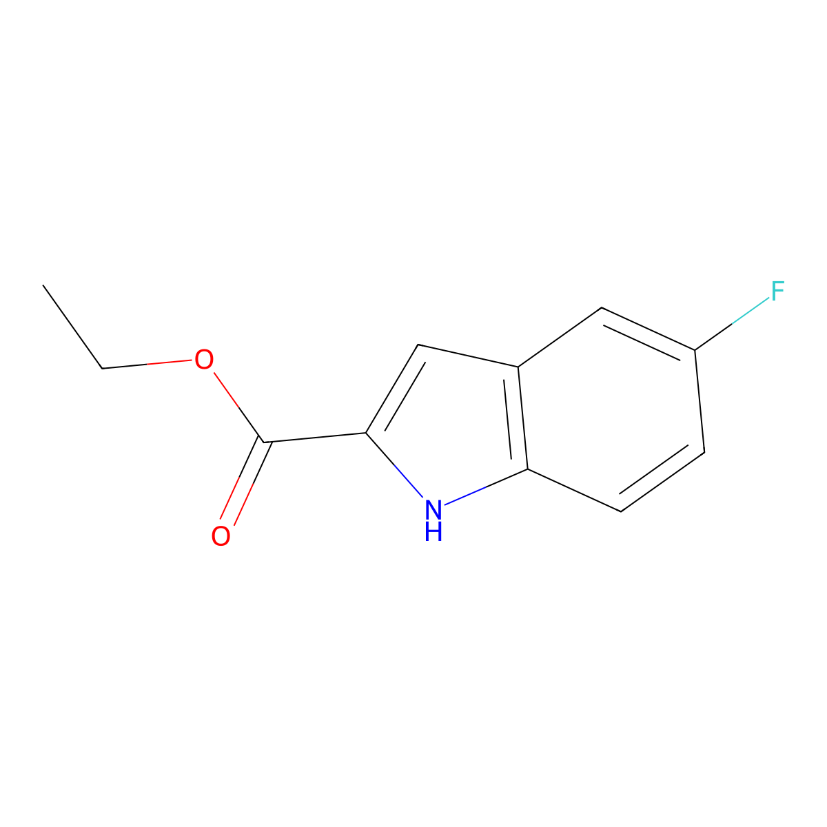 ethyl 5-fluoro-1H-indole-2-carboxylate molecular structure, CAS 348-36-7