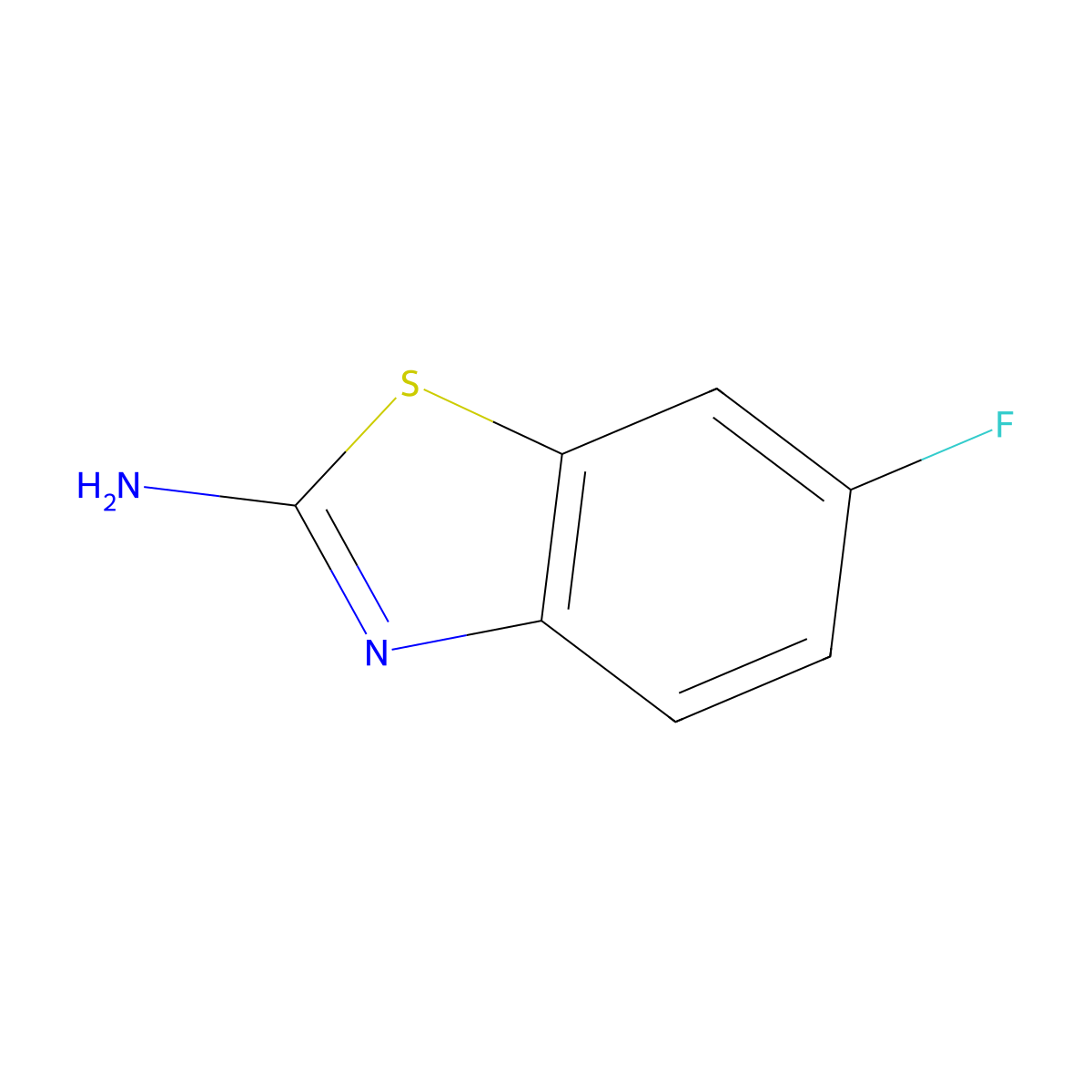 2-Amino-6-fluorobenzothiazole molecular structure, CAS 348-40-3