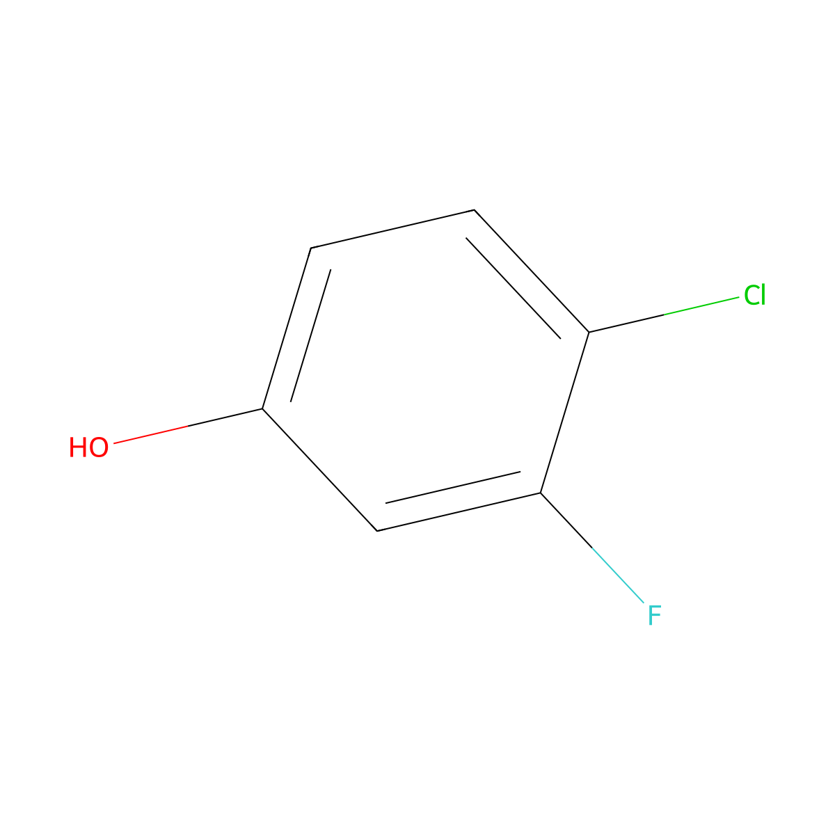 4-Chloro-3-fluorophenol molecular structure, CAS 348-60-7