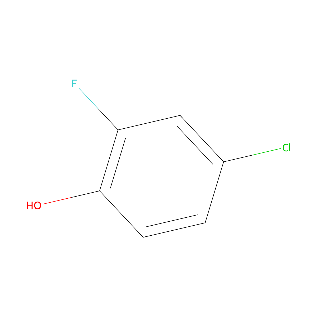 4-Chloro-2-fluorophenol molecular structure, CAS 348-62-9