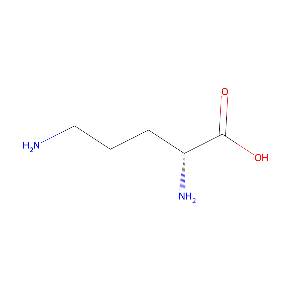 D-Ornithine molecular structure, CAS 348-66-3