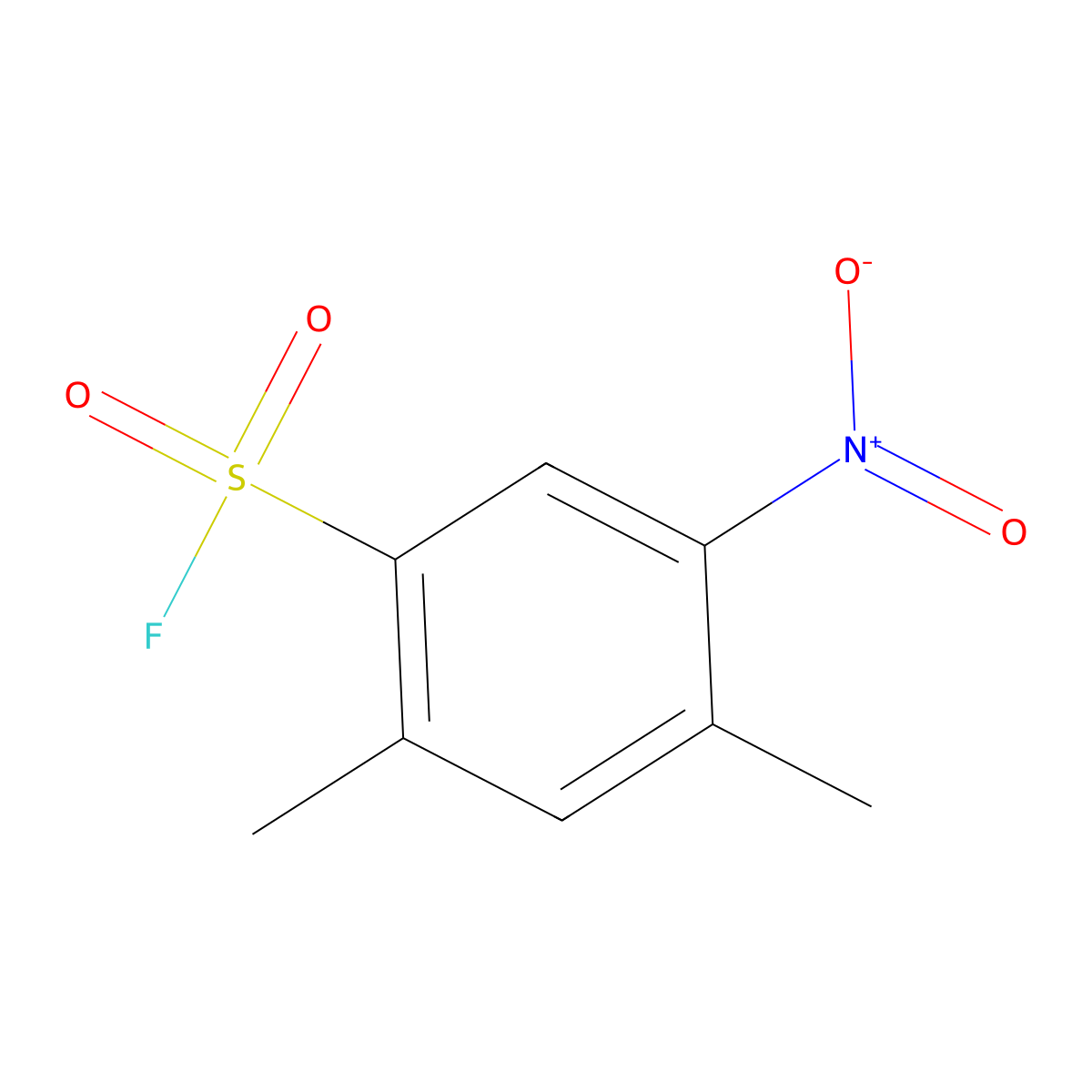 2,4-Dimethyl-5-nitrobenzenesulfonyl fluoride molecular structure, CAS 348-83-4