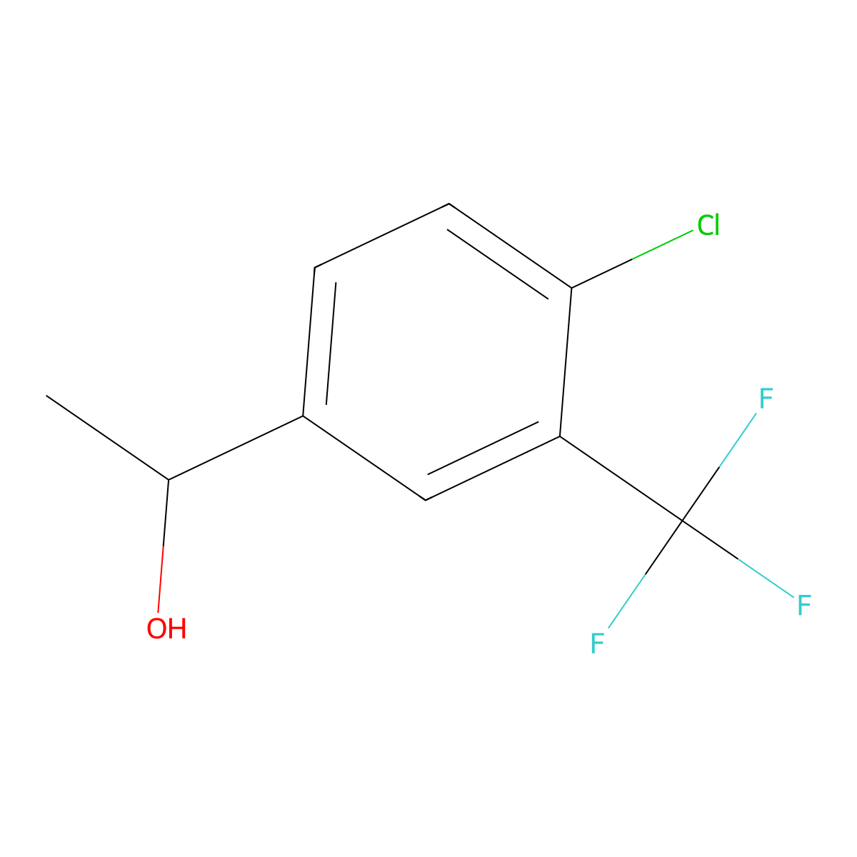 1-[4-Chloro-3-(trifluoromethyl)phenyl]ethan-1-ol molecular structure, CAS 348-84-5