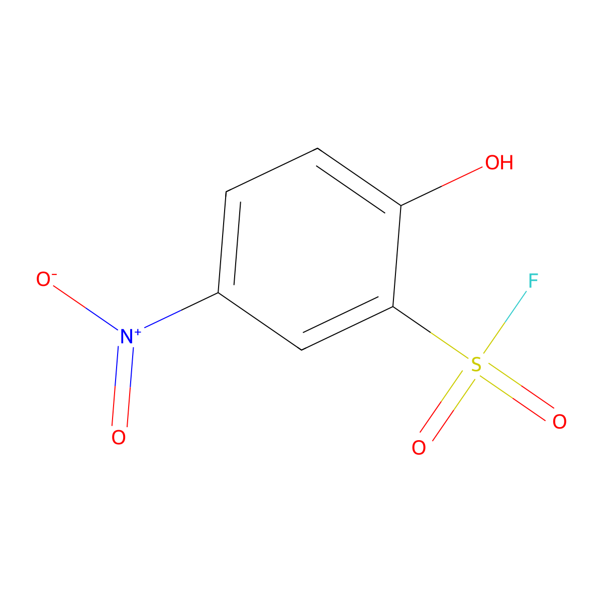 2-Hydroxy-5-nitrobenzene-1-sulfonyl fluoride molecular structure, CAS 348-85-6