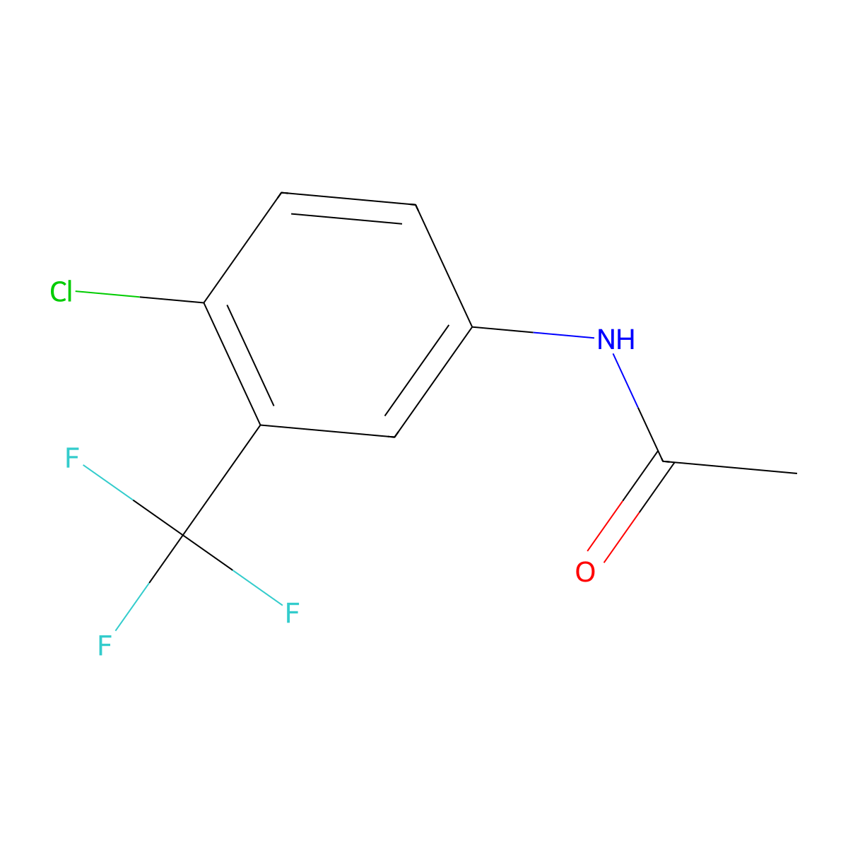 n-[4-Chloro-3-(trifluoromethyl)phenyl]acetamide molecular structure, CAS 348-90-3