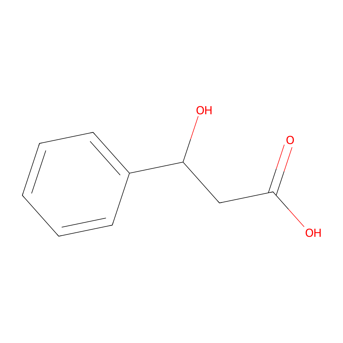 3-Hydroxy-3-phenylpropanoic acid molecular structure, CAS 3480-87-3