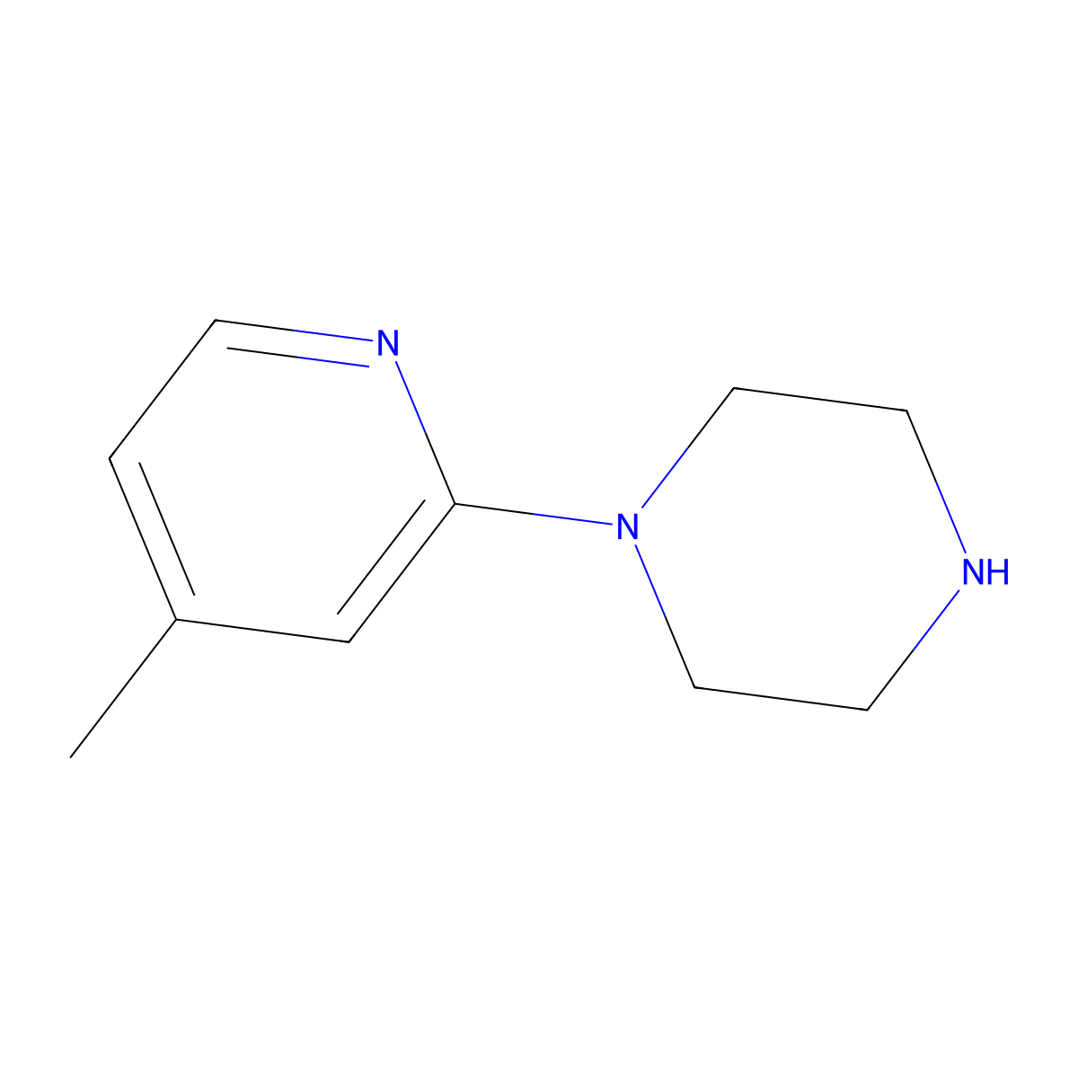 1-(4-Methylpyridin-2-yl)piperazine molecular structure, CAS 34803-67-3