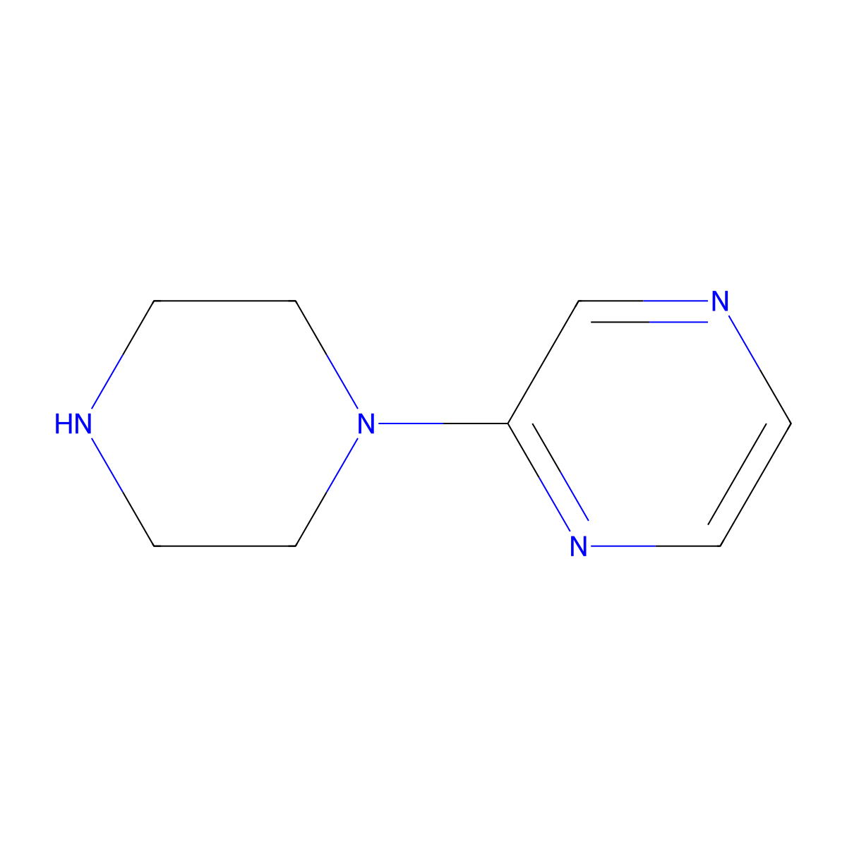 1-Piperazinylpyrazine molecular structure, CAS 34803-68-4