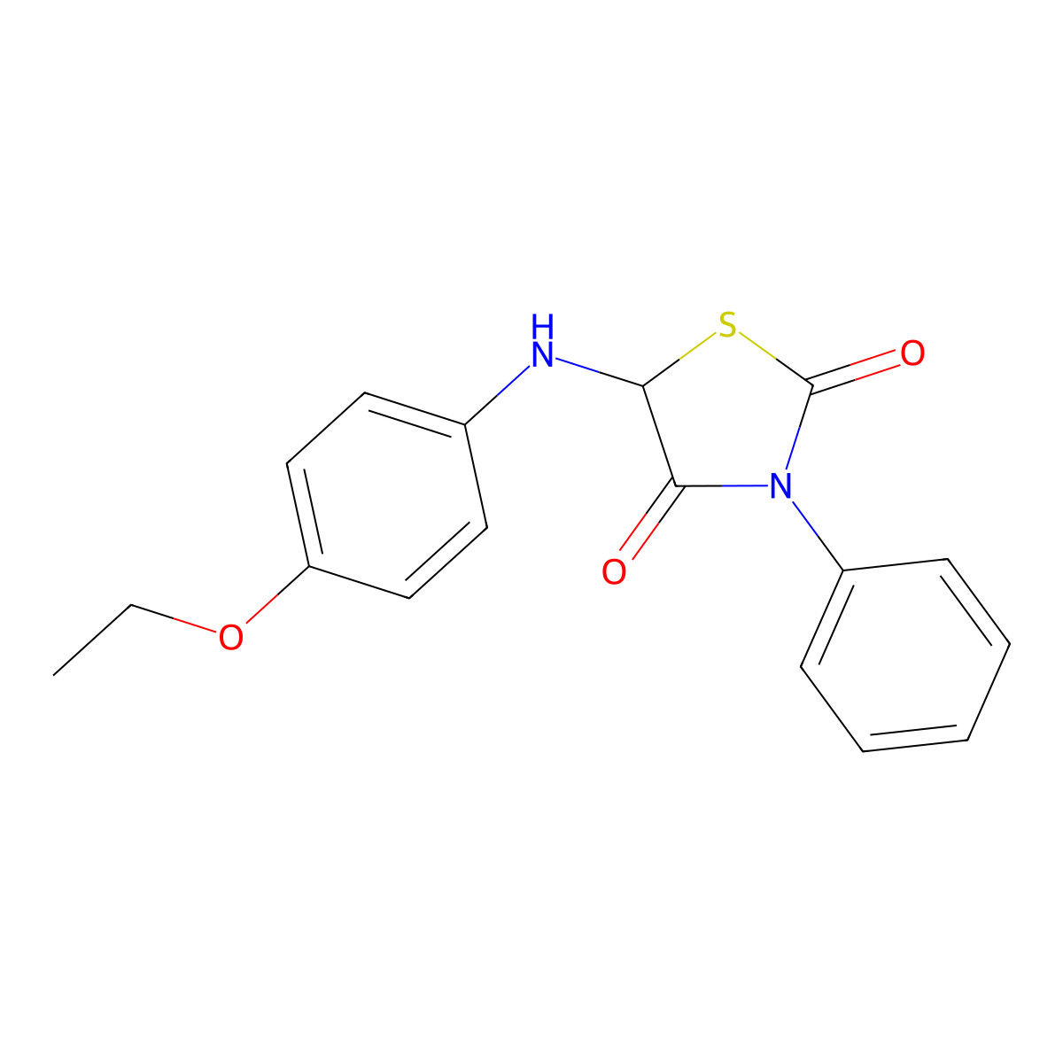 5-[(4-Ethoxyphenyl)amino]-3-phenyl-1,3-thiazolidine-2,4-dione molecular structure, CAS 348078-45-5