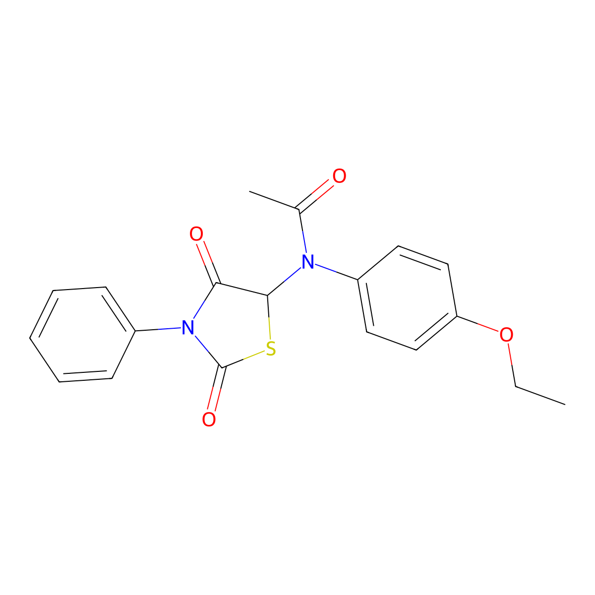 N-(2,4-dioxo-3-phenyl-1,3-thiazolidin-5-yl)-N-(4-ethoxyphenyl)acetamide molecular structure, CAS 348078-46-6
