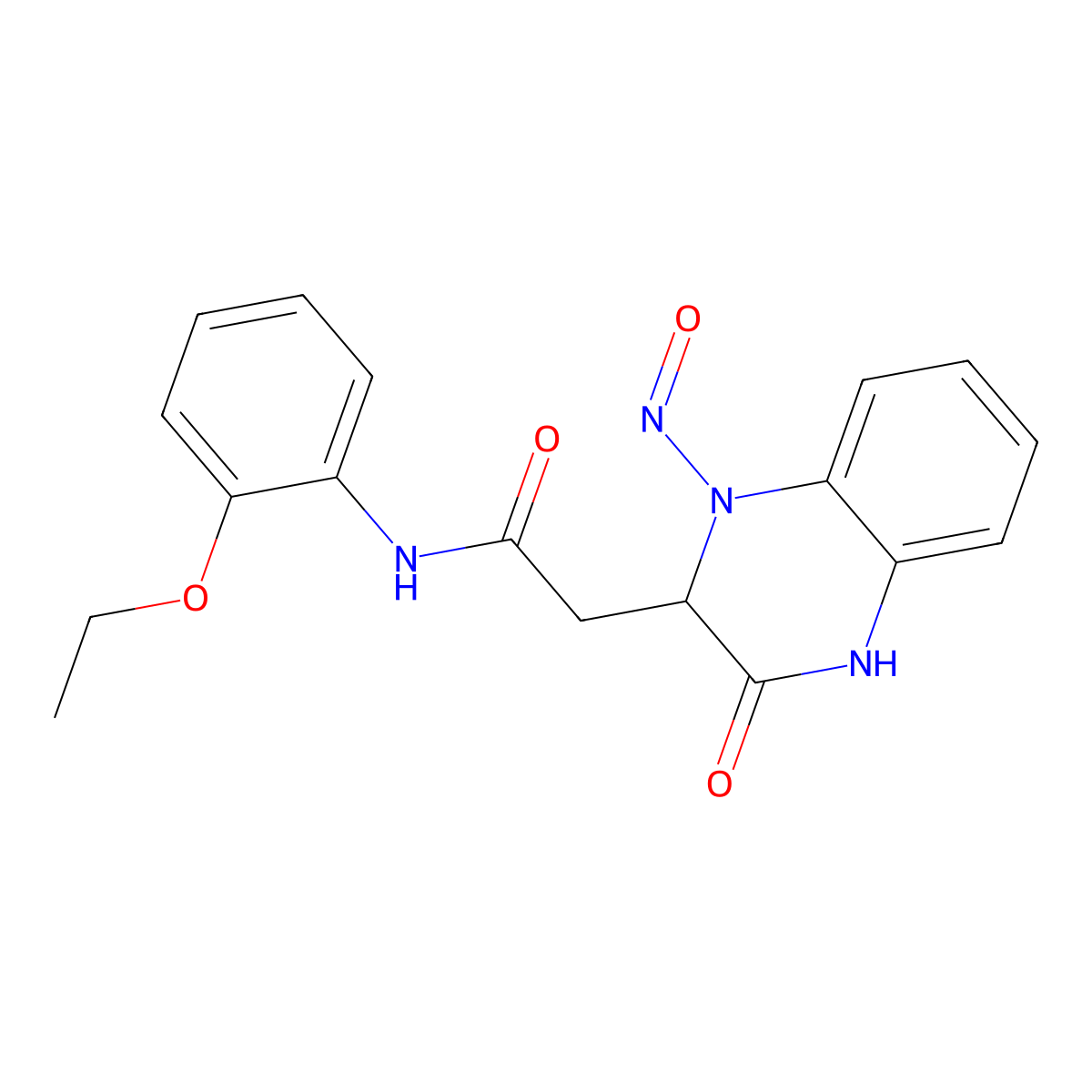 N-(2-ethoxyphenyl)-2-(1-nitroso-3-oxo-1,2,3,4-tetrahydroquinoxalin-2-yl)acetamide molecular structure, CAS 348078-57-9
