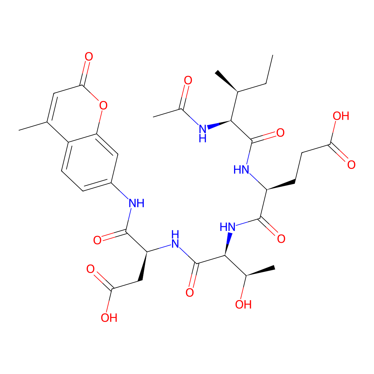 Ac-Ile-Glu-Thr-Asp-AMC molecular structure, CAS 348079-17-4